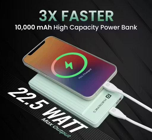 Portronics Luxcell B 10K 10000 mAh 22.5W Fast charging Power Bank
