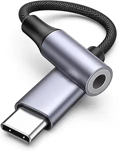 Type C to 3.5 mm Audio Jack Connector with DAC Headphone Converter Adapter Compatible with iPhone 15 Pro Max/ 15 Pro/ 15 Plus, Galaxy S23/ S22/ S21/S208, iPad Pro, Pixel 8 & Other Type C Phones