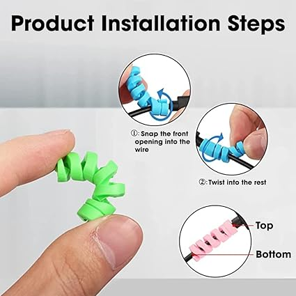 8 Pcs Cable Protectors & Wire Protectors Spring Wire for All Wired Accessories