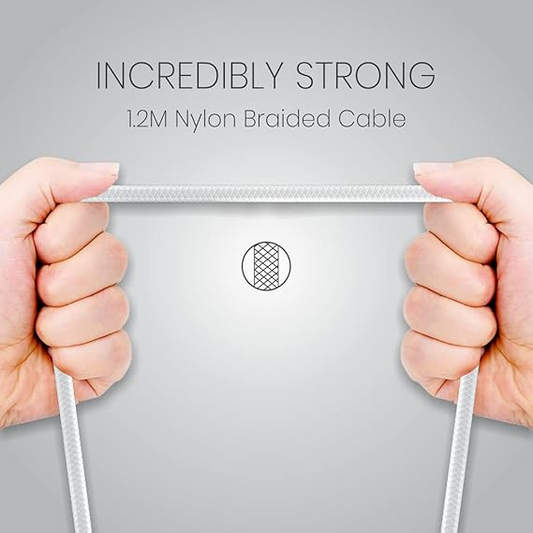 Portronics Konnect L POR-1403 Fast Charging 3A Type-C Cable 1.2 Meter with Charge & Sync Function for All Type-C Devices