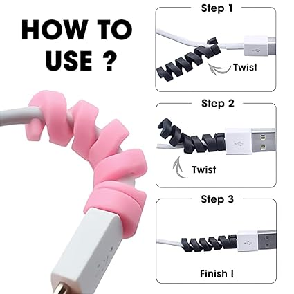 8 Pcs Cable Protectors & Wire Protectors Spring Wire for All Wired Accessories