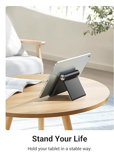 Multi Angle Tablet Tabletop Stand. Holder for iPhone, Android, Samsung, OnePlus, Xiaomi. Portable, Foldable Stand. Perfect for Bed,Office, Home, Gift and Desktop