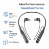 KDM A2 Glamour Wireless Neckband (Orginal Branded) Bluetooth Earphone Up to 18Hrs Music time, Black
