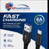 ARmax - 6 Amp & 65W  USB to Type C Fast Charging Data Cable for Mobiles