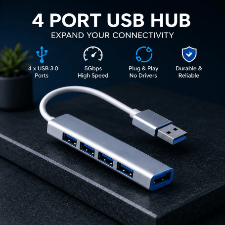 USB hub - USB A To 4 Port USB 3.0 USB Hub / Aluminium Alloy Mobile and Laptop Adapter
