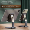 Foldable Phone Holder – Adjustable Desk Stand for Mobiles and Tablets - Heavy Type Up to 8 inch