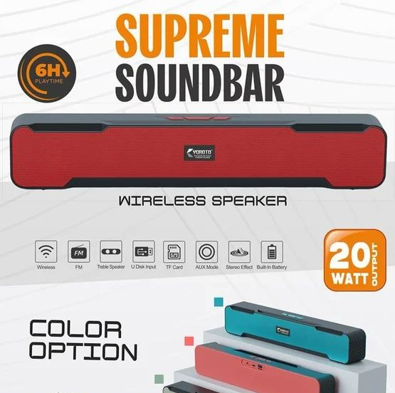 Electro Store - YOROTO Melody Bluetooth Soundbar 20W Output  / Speaker with bluetooth connectivity / With mic